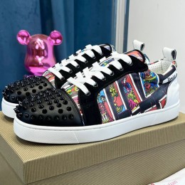 [홍콩명품.Christian Louboutin] 크리스챤루부탱 23SS 로고 가죽 스니커즈, SE2110, ALW, 무브타임사이트,인터넷명품쇼핑몰,남자명품,슈즈,신발