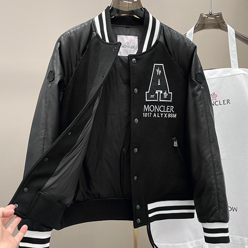 [홍콩명품.MONCLER] 몽클레어 23SS 로고 자수 레더 레이어드 바시티 자켓, BM9866, JS, 온라인명품쇼핑몰,남자명품의류,인터넷쇼핑몰,해외직구