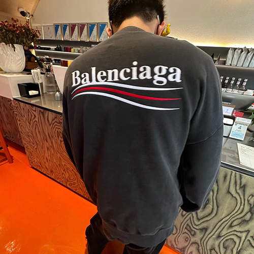 [홍콩명품.BALENCIAGA] 발렌시아가 23SS 웨이브로고 레이어드 니트 스웨터 (블랙), BM10330, GG, 홍콩명품가방,명품쇼핑몰,크로스백,핸드백,구매대행,무브타임