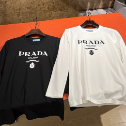 [홍콩명품,PRADA] 프라다 23SS 로고 프린트 긴팔 티셔츠 (2컬러), BM10799, JS, 홍콩명품의류,구매대행,온라인명품