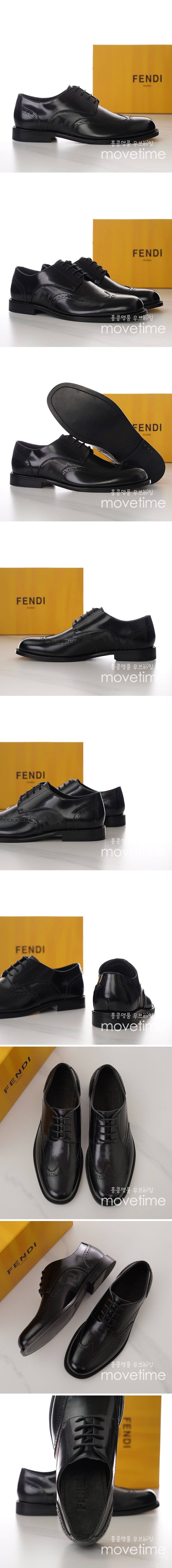 [홍콩명품,FENDI] 펜디 24SS 로고 패턴 가죽 정장 구두 (블랙), SE2406, S2, 홍콩명품쇼핑몰,무브타임,악세사리,잡화,생활용품