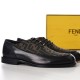 [홍콩명품,FENDI] 펜디 24SS 로고 패턴 레이어드 가죽 정장 구두 (블랙-브라운), SE2418, S2, 홍콩명품쇼핑몰,무브타임,악세사리,잡화,생활용품