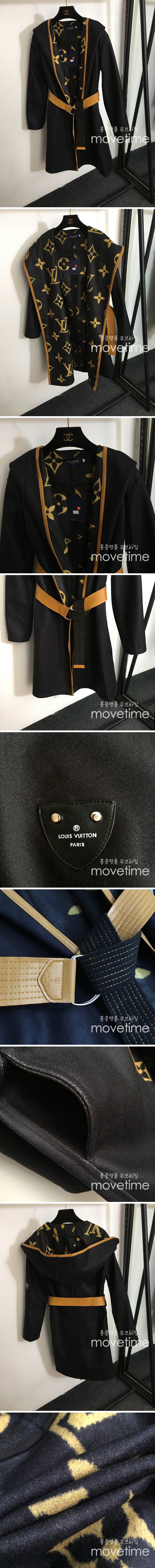 [홍콩명품.LOUIS VUITTON] 루이비통 24SS 로고 여성 모노그램 벨티드 코트 (블랙), BM11533, BR, 홍콩명품의류,구매대행,온라인명품