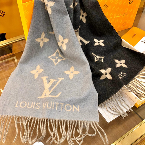 [홍콩명품.LOUIS VUITTON] 루이비통 24SS 로고 모노그램 울 캐시미어 100% 리버서블 머플러 185-45cm (스카이블루), ET1876, BDA, 홍콩명품쇼핑몰,무브타임,악세사리,잡화,생활용품