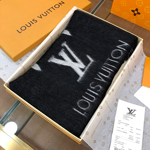 [홍콩명품.LOUIS VUITTON] 루이비통 24SS 모노그램 울 캐시미어 100% 머플러 185-45cm (블랙), ET1885, BDA, 홍콩명품쇼핑몰,무브타임,악세사리,잡화,생활용품