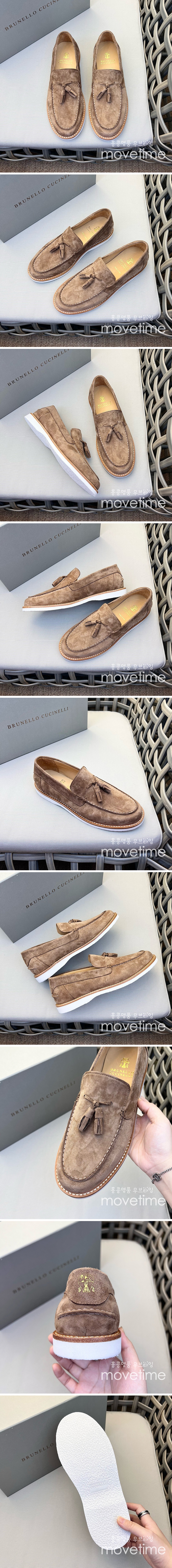 [홍콩명품.Brunello Cucinelli ] 브루넬로쿠치넬리 24SS 로고 레더 가죽 로퍼 (브라운), SE2608, S2, 홍콩명품쇼핑몰,무브타임,악세사리,잡화,생활용품