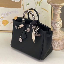 [홍콩명품.Hermes] 에르메스 24SS 로고 Birkin25 가죽 토트백 핸드백 (블랙), BGM2466, H3, 홍콩명품가방,명품쇼핑몰,크로스백,핸드백,구매대행,무브타임