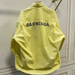 [홍콩명품.BALENCIAGA] 발렌시아가 24SS 로고 스트라이프 남방 셔츠 (노랑), BM12121, GHH, 홍콩명품의류,구매대행,온라인명품