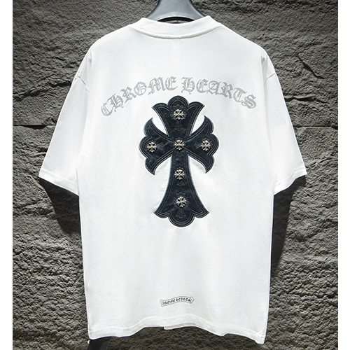 [홍콩명품.Chrome Hearts] 크롬하츠 24SS 크로스 레더 로고 반팔 티셔츠 (2컬러), BM12133, JU, 홍콩명품의류,구매대행,온라인명품