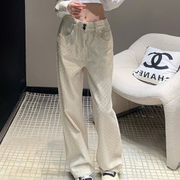 [홍콩명품.CHANEL] 샤넬 24SS 로고 여성 오버핏 데님 팬츠 진 청바지, BM12346, W2, 홍콩명품의류,구매대행,온라인명품