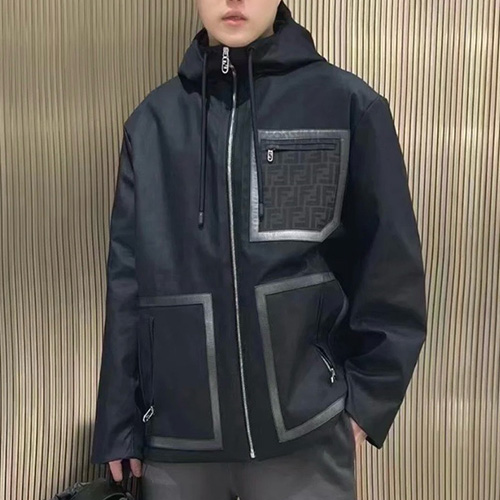 [홍콩명품,FENDI] 펜디 24SS FF로고 포켓 후드 바람막이 자켓 (블랙), BM12353, JL, 홍콩명품의류,구매대행,온라인명품