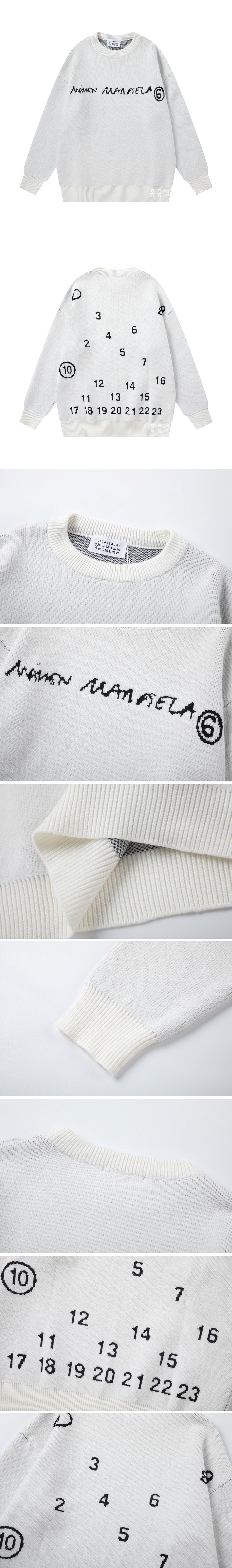 [홍콩명품.Maison Margiela] 메종마르지엘라 24SS 로고 니트 스웨터 (화이트), BM12489, JU 홍콩명품의류,구매대행,온라인명품