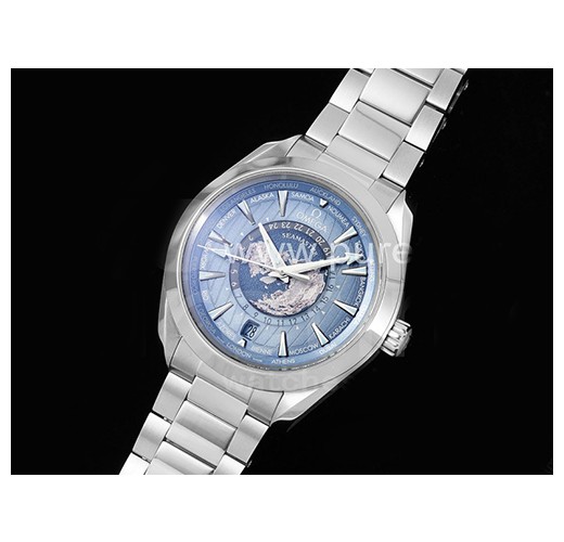 [홍콩명품시계.OMEGA] 오메가 아쿠아테라 GMT 월드타이머 43mm 썸머 블루 다이얼