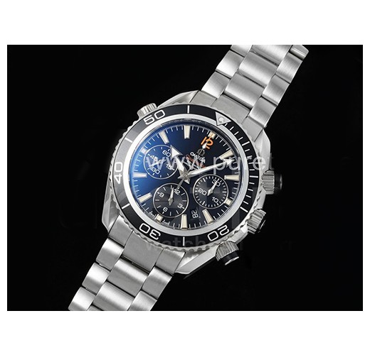 [홍콩명품시계.OMEGA] 오메가 시마스터 크로노 43mm 블랙 베젤 블랙 다이얼 메탈스트랩