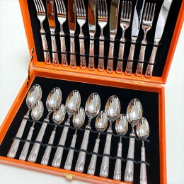 [홍콩명품.Hermes] 에르메스 24SS 로고 선물용 은장 수저 포크 나이프 세트 (6인용-24pcs), ET2070, ZAKKA, 홍콩명품가방,명품쇼핑몰,크로스백,핸드백,구매대행,무브타임