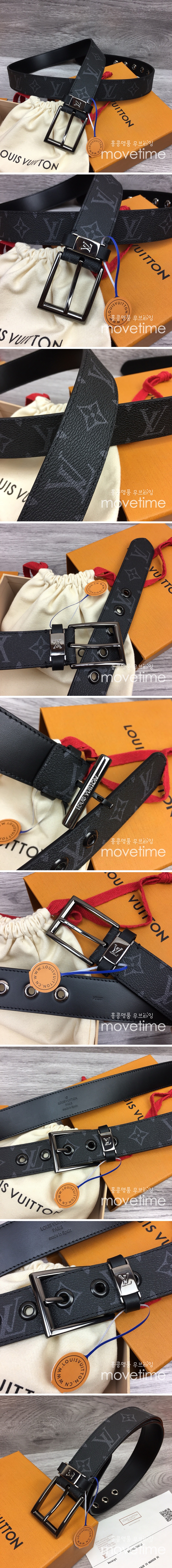 [홍콩명품.LOUIS VUITTON] 루이비통 24SS 로고 모노그램 가죽 벨트 (은장-블랙), BT1138, 3.5cm, MR, 명품레플리카,인터넷쇼핑몰,남자명품,해외직구