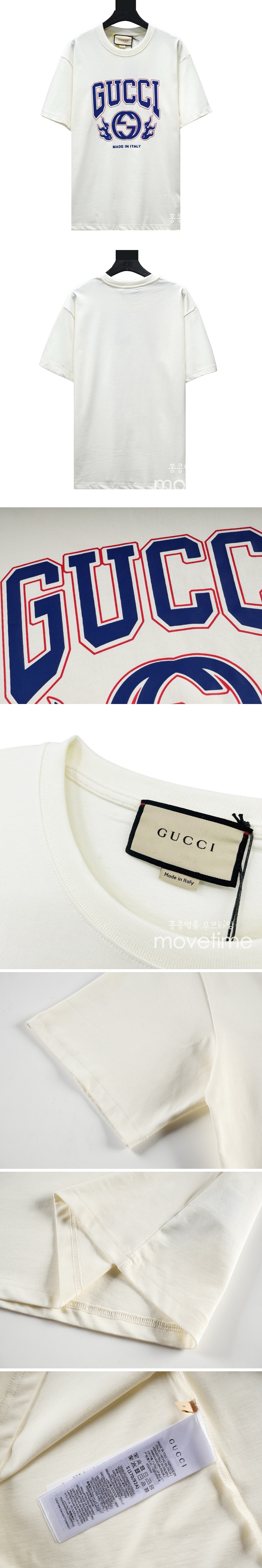 [홍콩명품.Gucci] 구찌 24SS 로고 그래픽 프린트 반팔 티셔츠 (화이트), BM13207, JU, 홍콩명품의류,구매대행,온라인명품