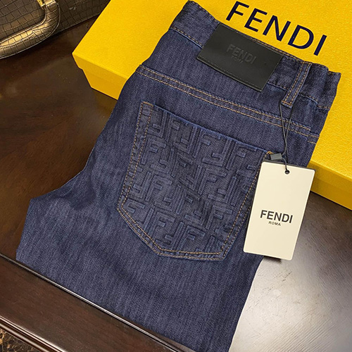 [홍콩명품,FENDI] 펜디 24SS 로고 데님 팬츠 진 청바지 (네이비), BM13750, S1F, 홍콩명품의류,구 매대행,온라인명품