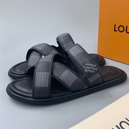 [홍콩명품.LOUIS VUITTON] 루이비통 24SS 로고 다미에 샌들 슬리퍼 (블랙), SE3011, PMD, 명품스니커즈,운동화,구두,로퍼,하이탑,신발