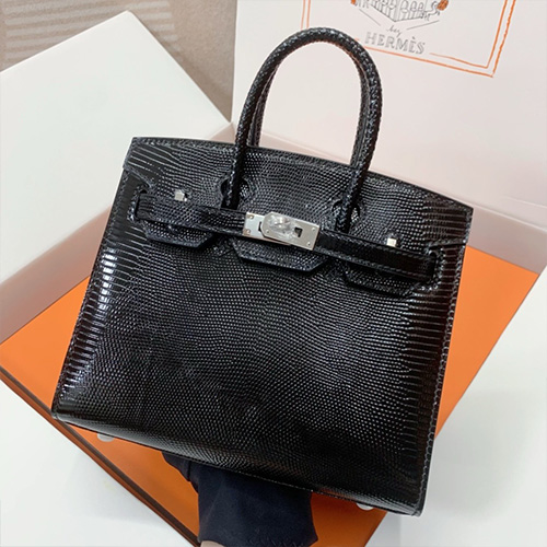 [홍콩명품.Hermes] 에르메스 24SS 로고 BIRKIN20 핸드백 나일왕도마뱀가죽 숄더백 (블랙-은장), BGM3110, H3, 홍콩명품가방,명품쇼핑몰,크로스백,핸드백,구매대행,무브타임