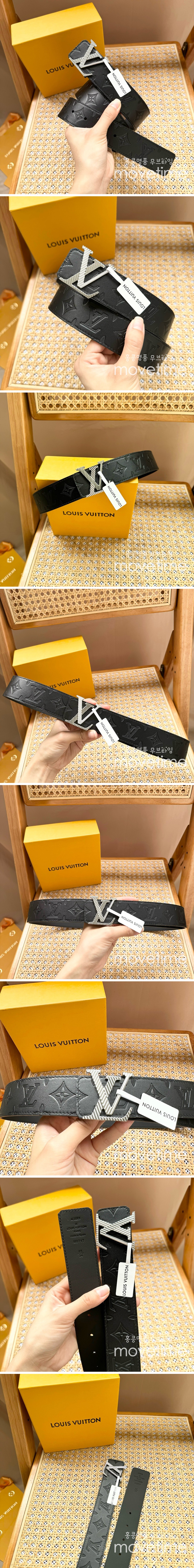 [홍콩명품.LOUIS VUITTON] 루이비통 24SS 로고 모노그램 레더 가죽 벨트 (은장-블랙), BT1227, X1, 명품레플리카,인터넷쇼핑몰,남자명품,해외직구