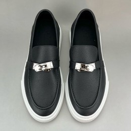 [홍콩명품.Hermes] 에르메스 23SS 로고 레더 가죽 구두 로퍼 (블랙), SE3505, S3, 명품스니커즈,운동화,구두,로퍼,하이탑,신발