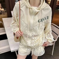 [홍콩명품.Gucci] 구찌 24SS 로고 여성 후드 스킨 자켓 + 미니 쇼츠 반바지 상하의 세트 (아이보리), BM14571, S1F, 홍콩명품의류,구매대행,온라인명품