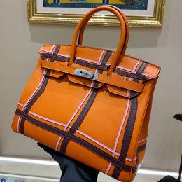 [홍콩명품.Hermes] 에르메스 24SS 로고 패턴 BIRKIN SWIFT 핸드백 토트백 (오렌지-은장), BGM3248, H3, 홍콩명품가방,명품쇼핑몰,크로스백,핸드백,구매대행,무브타임