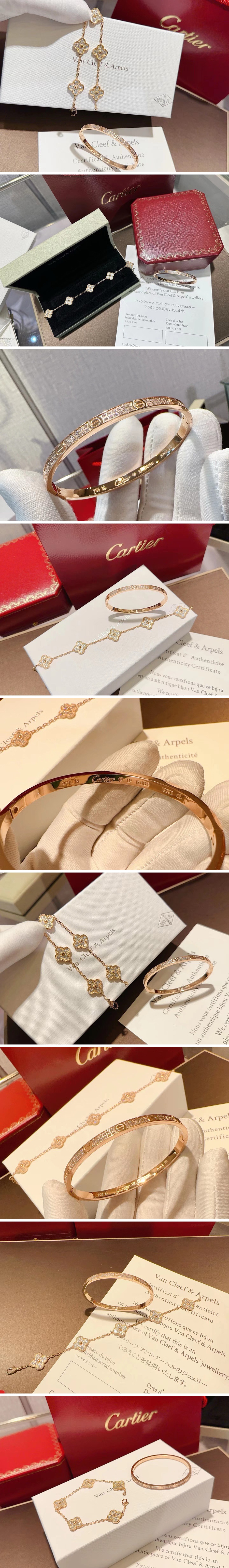 [홍콩명품.VANCLEEF&ARPELS] 반클리프아펠 퓨어 알함브라 24SS 로고 다이아 장식 팔찌 링 반지 세트, ET2541, AGG, 홍콩명품쇼핑몰,인터넷명품,온라인명품사이트,남자명품,해외직구