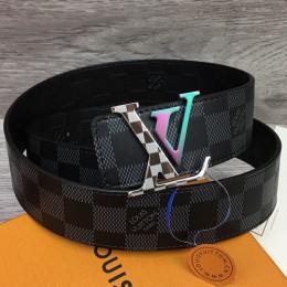 [홍콩명품.LOUIS VUITTON] 루이비통 24SS LV로고 다미에 레더 가죽 벨트 (2컬러), 4.0cm, BT1275, MR, 명품레플리카,인터넷쇼핑몰,남자명품,해외직구