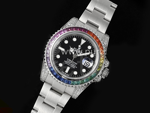 [홍콩명품시계.ROLEX] 로렉스 롤렉스 서브마리너 40mm 레인바우 베젤 블랙 다이얼, 무브타임,남자명품시계,워치,손목시계