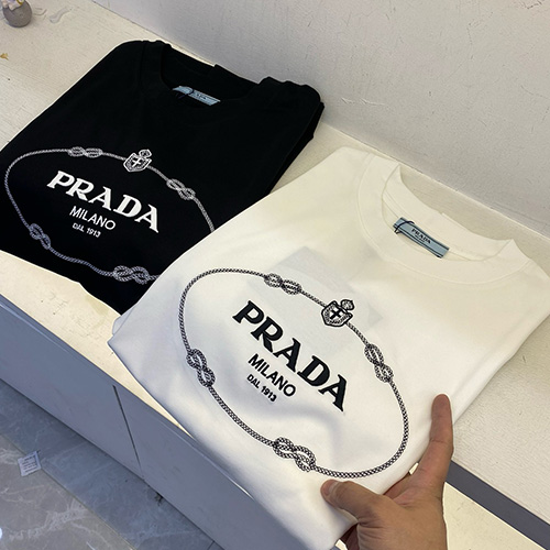 [홍콩명품,PRADA] 프라다 24SS 로고 프린트 반팔 티셔츠 (2컬러), BM15196, BR, 홍콩명품의류,구매대행,온라인명품