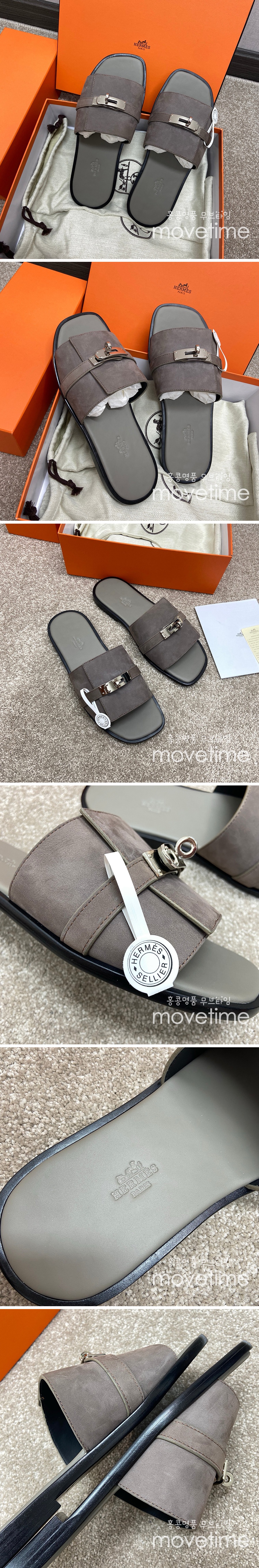 [홍콩명품.FERRAGAMO] 페레가모 24SS 로고 KELLY 샌들 슬리퍼 (그레이), SE3908, S3, 명품스니커즈,운동화,구두,로퍼,하이탑,신발