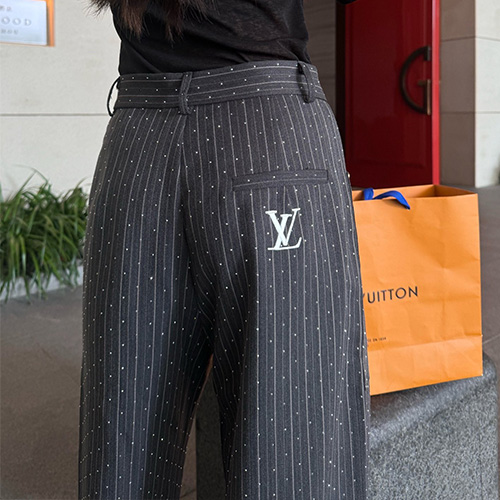 [홍콩명품.LOUIS VUITTON] 루이비통 24SS 로고 자수 여성 스트라이프 팬츠 바지 (2컬러), BM15600, TBG, 홍콩명품의류,구매대행,온라인명품