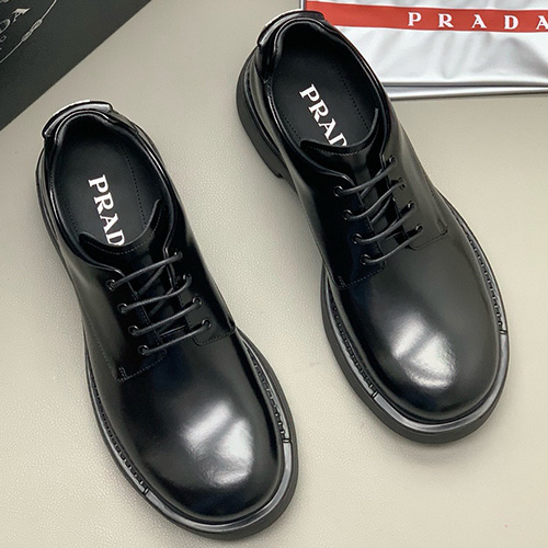 [홍콩명품,PRADA] 프라다 24SS 로고 레더 가죽 구두 워커 (블랙), SE4031, PMD, 명품스니커즈,운동화,구두,로퍼,하이탑,신발