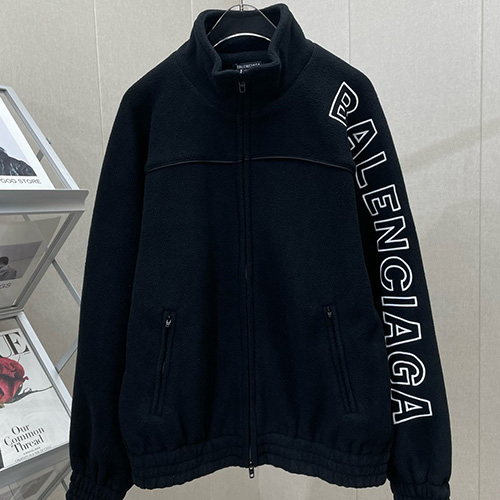 [홍콩명품.BALENCIAGA] 발렌시아가 24SS 로고 플리스 봄버 자켓 (블랙), BM15933, JU, 홍콩명품의류,구매대행,온라인명품