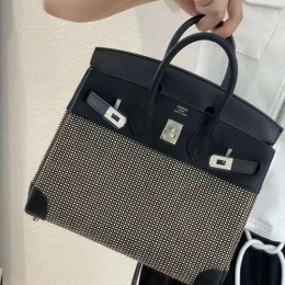 [홍콩명품.Hermes] 에르메스 24SS 로고 Toile Birkin25 Swift 토트백 핸드백 (블랙), BGM3745, H3, 홍콩명품의류,구매대행,온라인명품