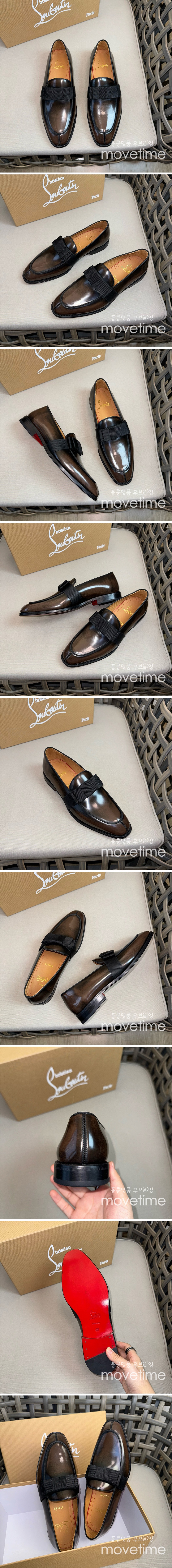 [홍콩명품.Christian Louboutin] 크리스챤루부탱 24SS 로고 레더 가죽 구두 로퍼 (브라운), SE4171, S2, 명품스니커즈,운동화,구두,로퍼,하이탑,신발