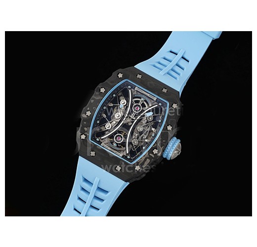 [홍콩명품시계.RICHARD MILLE] 리차드밀레 RM53-1 투어빌론 블랙카본 베젤 스켈레톤 다이얼, 고무밴드