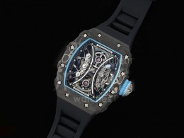 [홍콩명품시계.RICHARD MILLE] 리차드밀레 RM53-01 투어빌론 블랙카본 베젤 스켈레톤 다이얼, 블랙 고무밴드