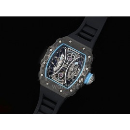 [홍콩명품시계.RICHARD MILLE] 리차드밀레 RM53-01 투어빌론 블랙카본 베젤 스켈레톤 다이얼, 블랙 고무밴드