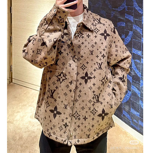 [홍콩명품.LOUIS VUITTON] 루이비통 24SS 로고 모노그램 울 남방 셔츠 (카라멜), BM17701, JU, 홍콩명품의류,구매대행,온라인명품