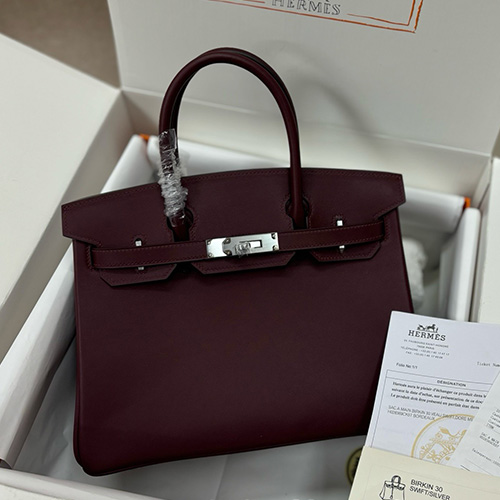 [홍콩명품.Hermes] 에르메스 24SS 로고 Birkin 30cm 토트백 핸드백 (와인-은장), BGM4309, H3, 홍콩명품가방,명품쇼핑몰,크로스백,핸드백,구매대행