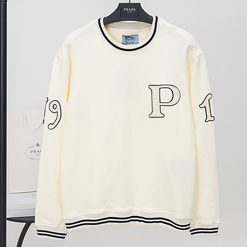 [홍콩명품,PRADA] 프라다 25SS 로고 P 맨투맨 티셔츠 (아이보리), BM18250, JU, 홍콩명품의류,구매대행,온라인명품