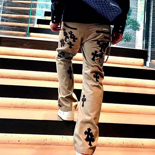 [홍콩명품.Chrome Hearts] 크롬하츠 25SS 크로스로고 데님 팬츠 진 청바지 (베이지), BM18263, TT, 홍콩명품의류,구매대행,온라인명품