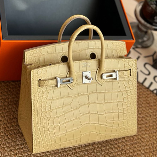 [홍콩명품.Hermes] 에르메스 25SS 로고 Birkin 20 악어가죽 토트백 핸드백 (베이지-은장), BGM4546, H3, 홍콩명품가방,명품쇼핑몰,크로스백,핸드백,구매대행