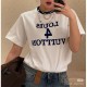[홍콩명품.LOUIS VUITTON] 루이비통 25SS 로고 프린트 여성 반팔 티셔츠 (화이트), BM19377, TBG, 홍콩명품의류,구매대행,온라인명품