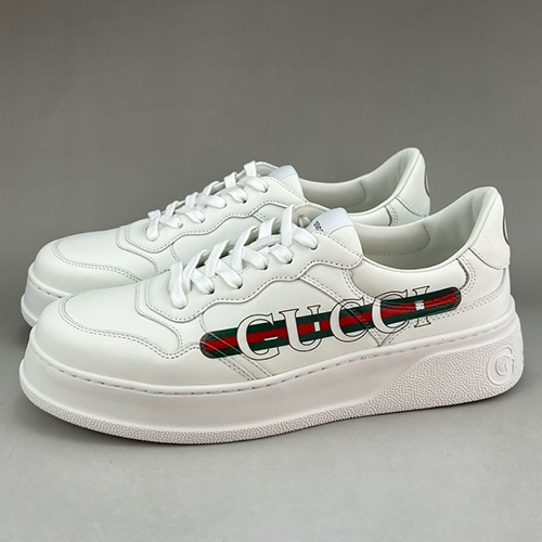 [홍콩명품.Gucci] 구찌 25SS 로고 남여 레더 가죽 로우탑 스니커즈 운동화 (화이트), SE4618, S3, 명품스니커즈,운동화,구두,로퍼,하이탑,신발