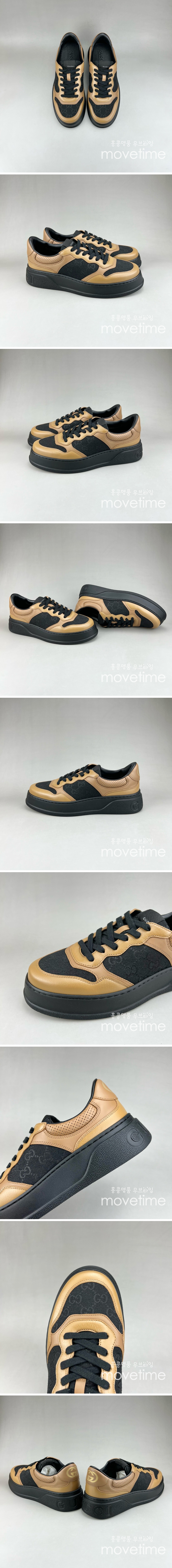 [홍콩명품.Gucci] 구찌 25SS 로고 남여 CHUNKY B GG 스니커즈 운동화 (블랙-카라멜), SE4621, S3, 명품스니커즈,운동화,구두,로퍼,하이탑,신발