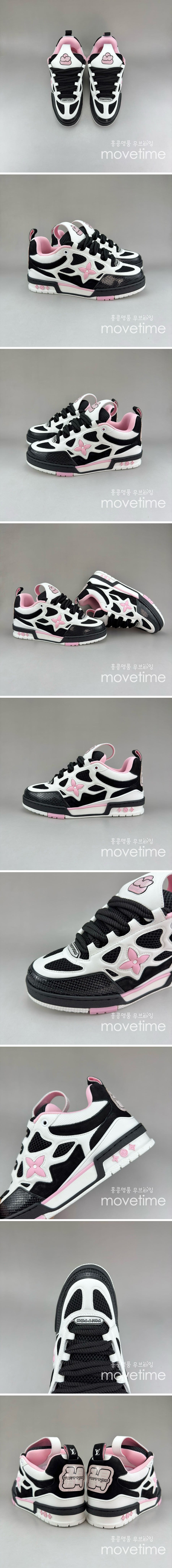 홍콩명품.LOUIS VUITTON] 루이비통 25SS 로고 남여 SKATE 스니커즈 운동화 (블랙-화이트-핑크), SE4633, S3, 명품스니커즈,운동화,구두,로퍼,하이탑,신발